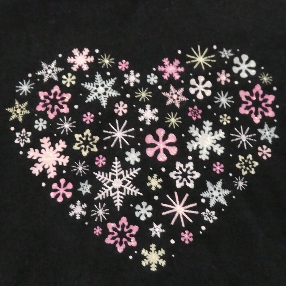 Unbranded | 12 months | Black Snowflake Heart Graphic Print Long Sleeve Top